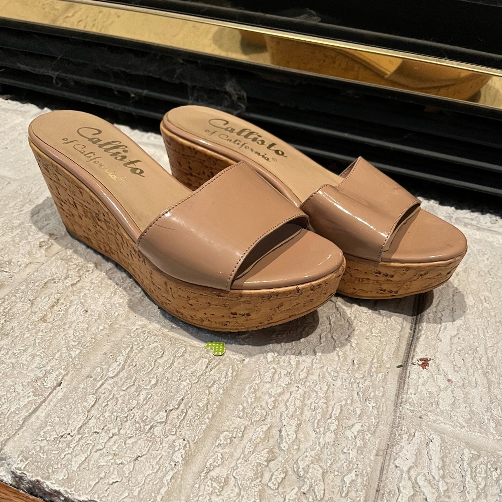 Callisto of California Wedge Platform Sandals